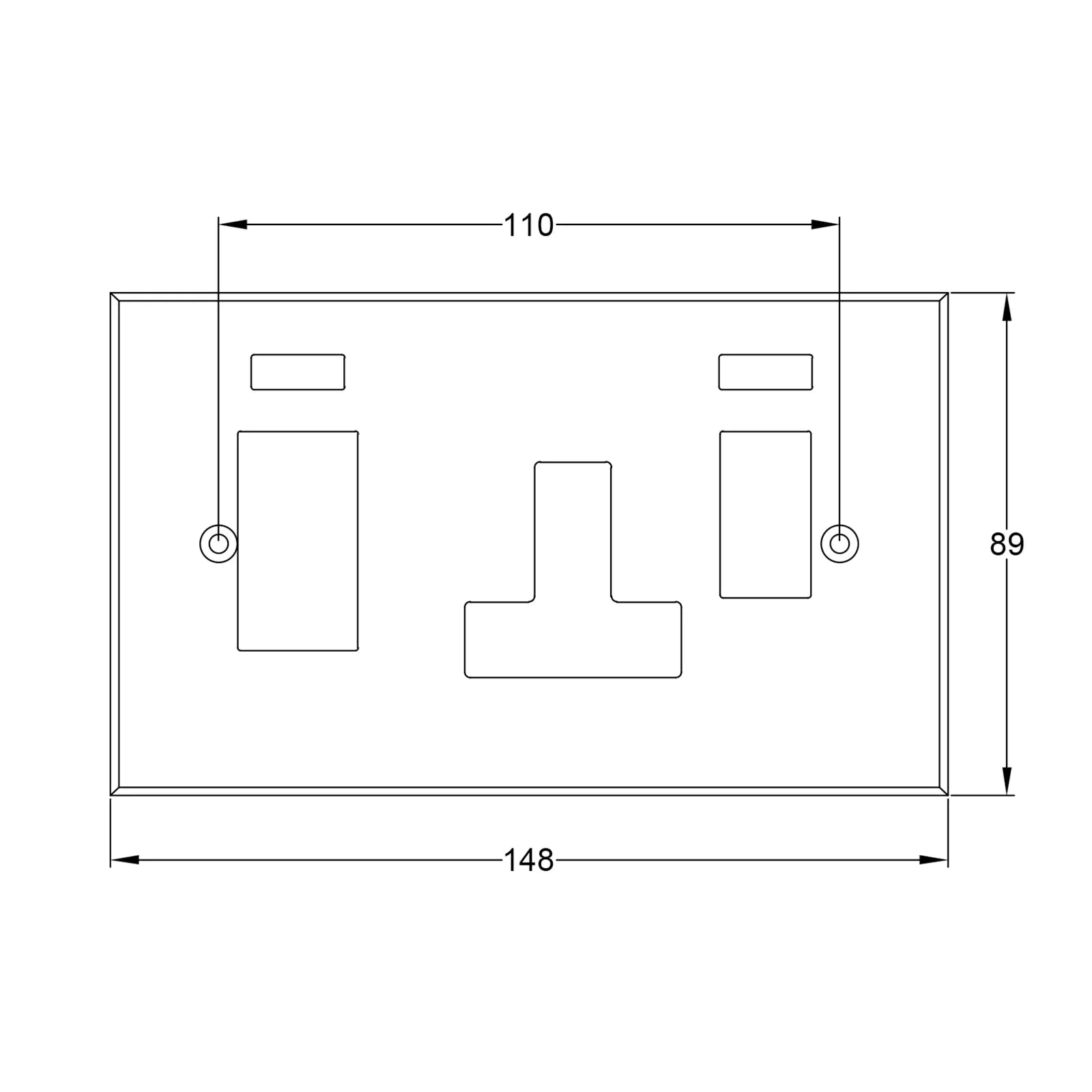Pewter Cooker Control Switch & Socket With Neon Indicator