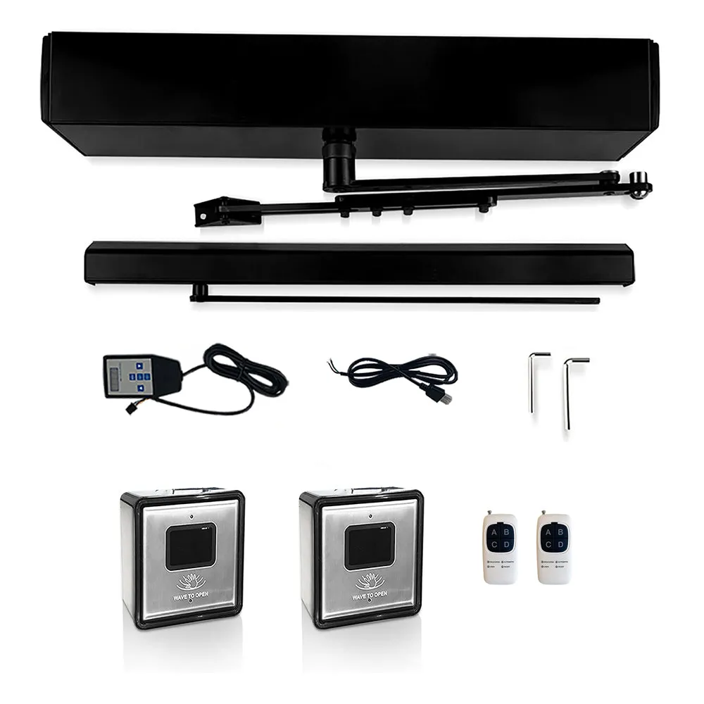 Phone APP Open Wireless Touchless Automatic Swing Door Opener with Wave to Open Switch, Hands Free Electric Door Operator