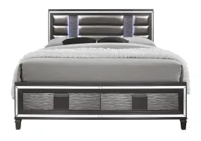 Pisa Queen Bed Metallic Grey