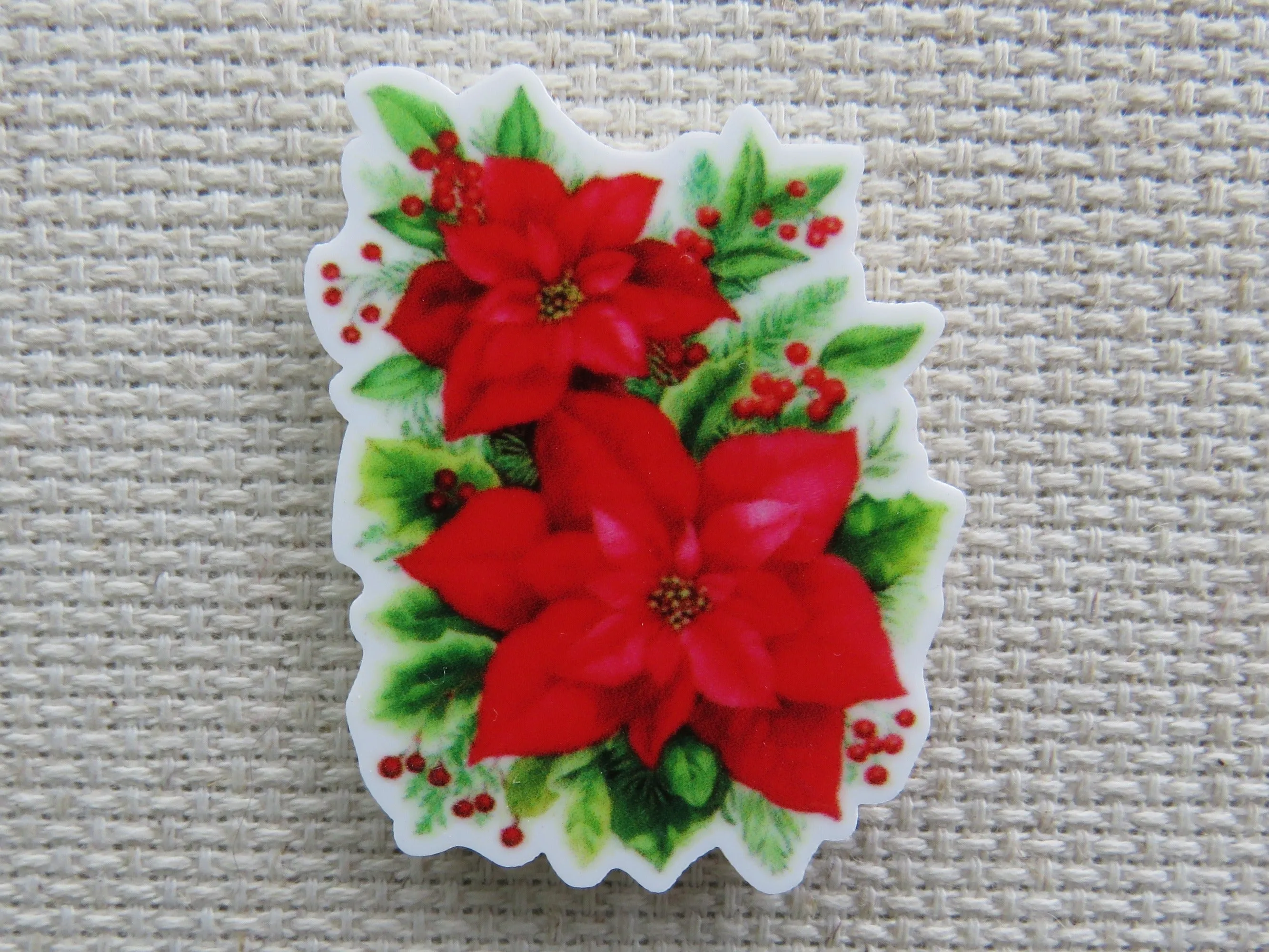 Poinsettias Needle Minder, Cover Minder, Magnet