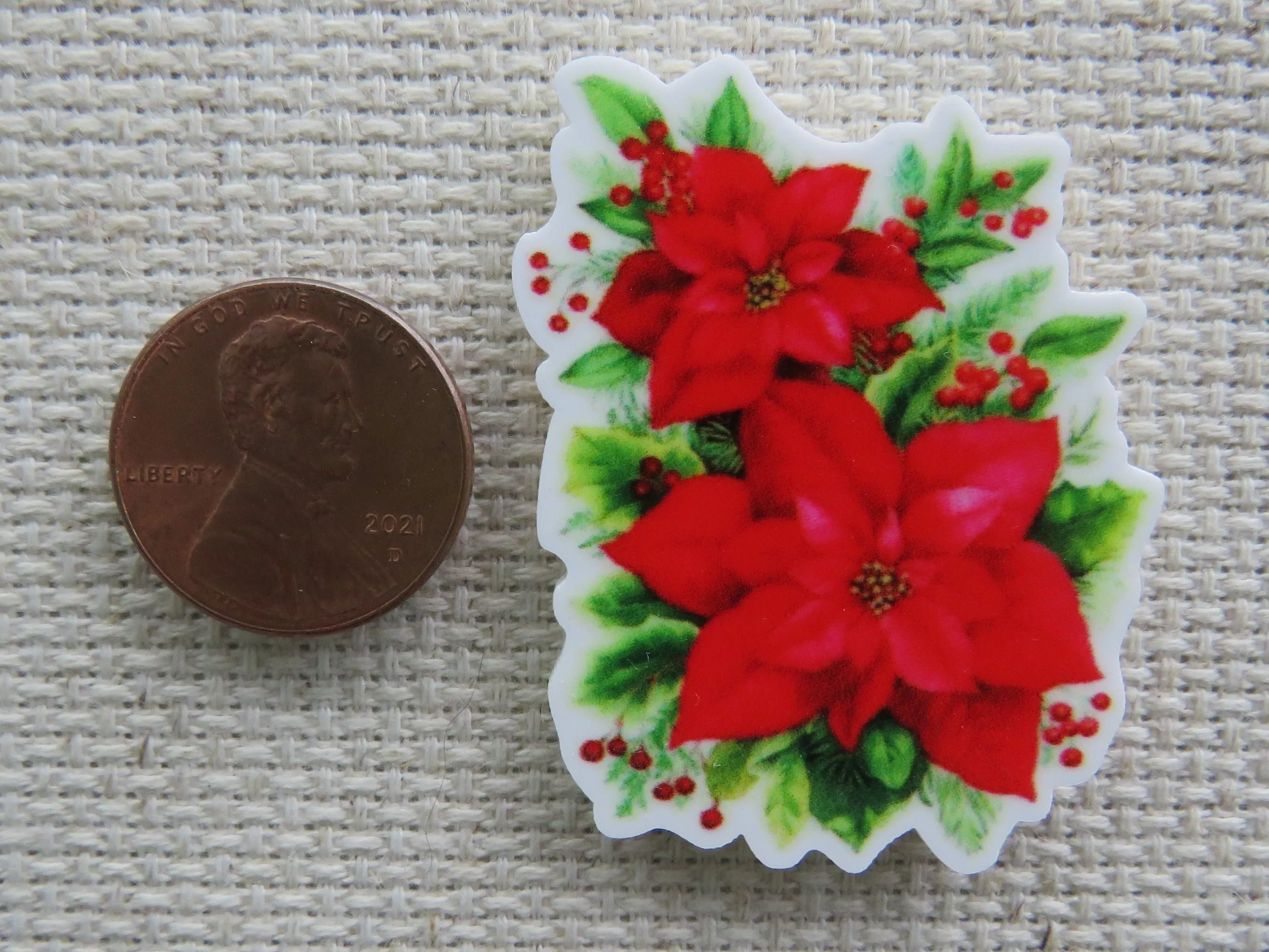 Poinsettias Needle Minder, Cover Minder, Magnet