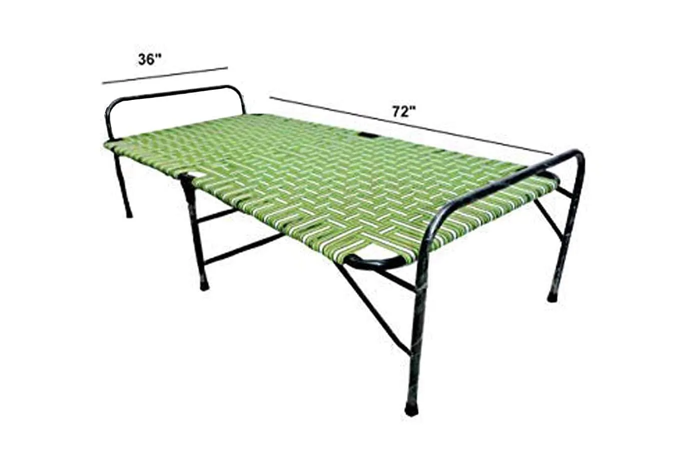 PS PARVESH SMART Metal Stainless Steel Niwar Folding Bed With Mattress And Pillow (Combo) For Home (Size 36X72), Fullxl, Multicolour