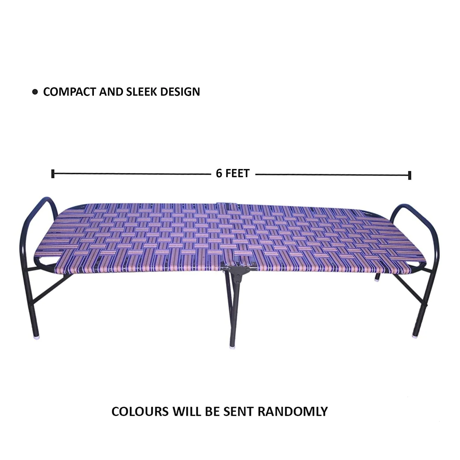 PS PARVESH SMART Niwar Folding Bed with Pillow and Mattress (Combo) (Bed with Pillow and Mattress 2.5ft) Metal, Paint, Multicolour