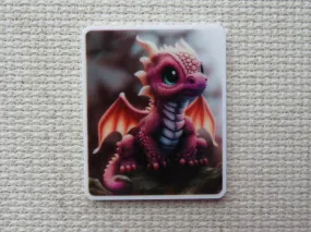 Purple Dragon in a Square Needle Minder, Cover Minder, Magnet
