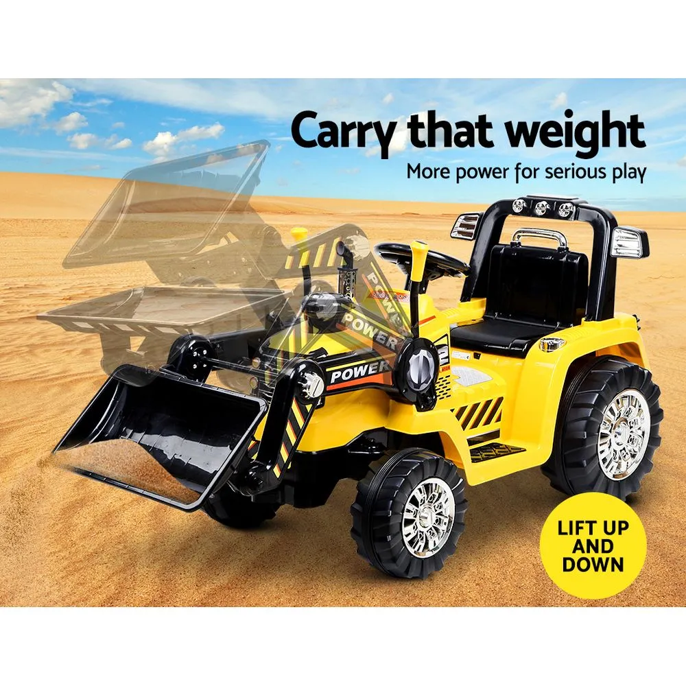 Ride On Bulldozer Digger Electric Car Yellow for kids 3  years old  and parental remote