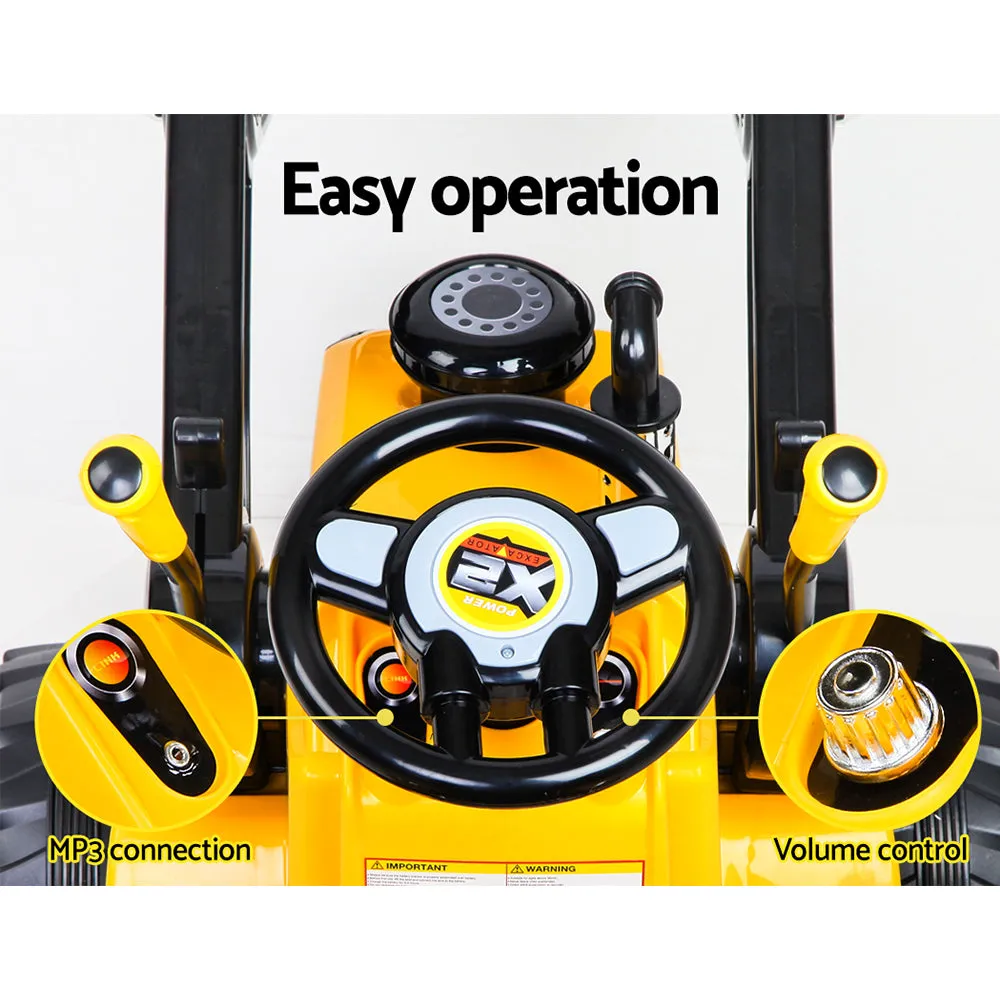 Ride On Bulldozer Digger Electric Car Yellow for kids 3  years old  and parental remote
