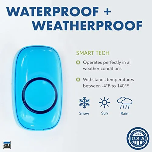 SadoTech Wireless Doorbells for Home, Apartments, Businesses, Classrooms, etc. - 1 Door Bell Ringer & 2 Plug-In Chime Receiver, Battery Operated, Easy-to-Use, Wireless Doorbell w/LED Flash, Gray