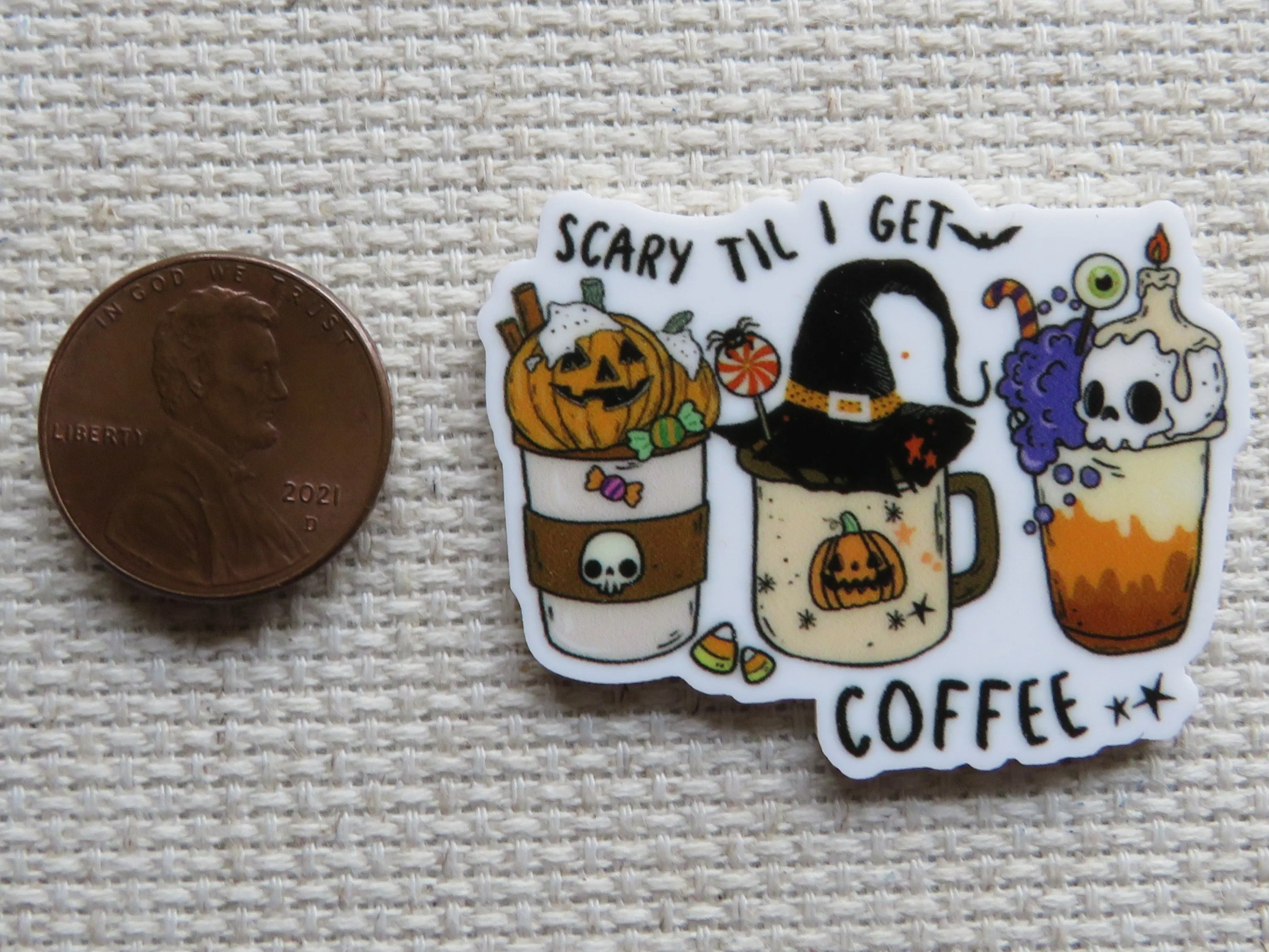 Scary Till I Get My Coffee Needle Minder, Cover Minder, Magnet
