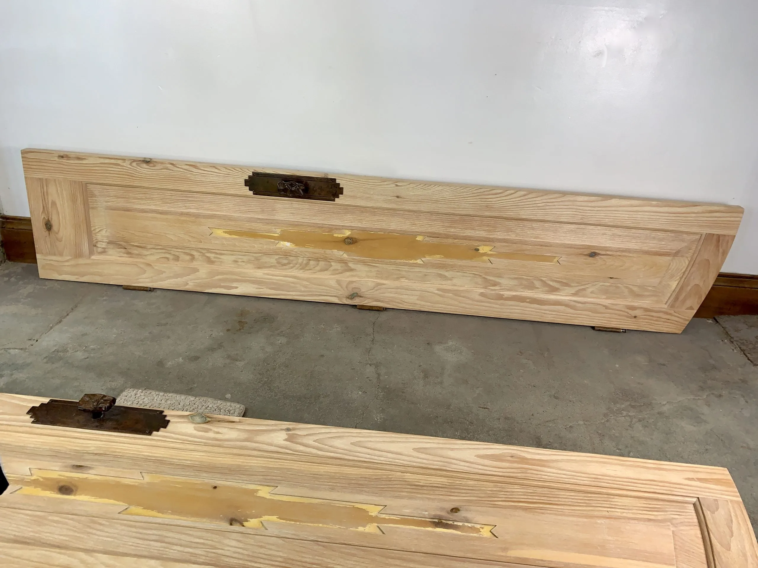 Set of Doors, South West Style, Wire Brushed Knotty Pine, Hardware Included