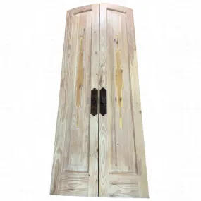 Set of Doors, South West Style, Wire Brushed Knotty Pine, Hardware Included