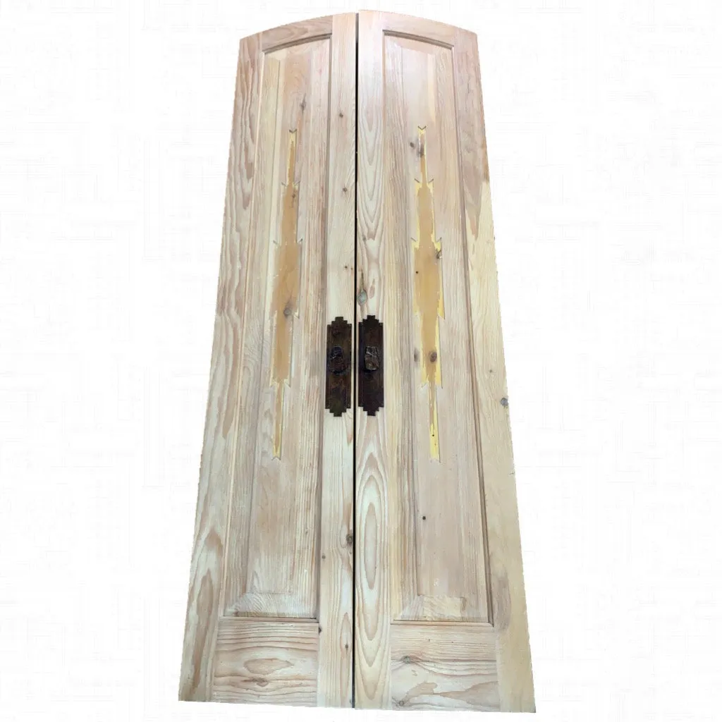 Set of Doors, South West Style, Wire Brushed Knotty Pine, Hardware Included