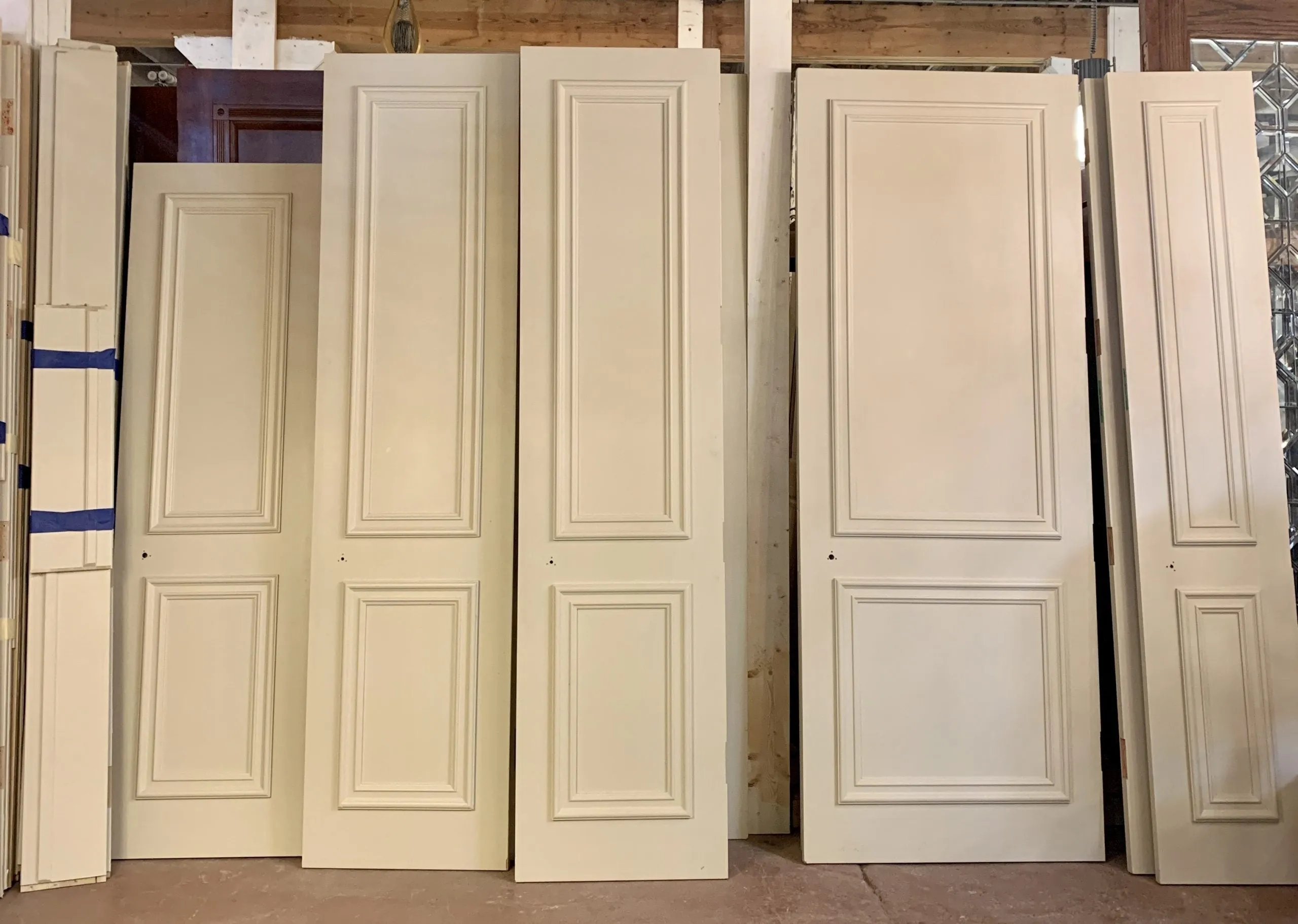 Set of Solid Wood Interior Doors, 2 Panel, Cream White