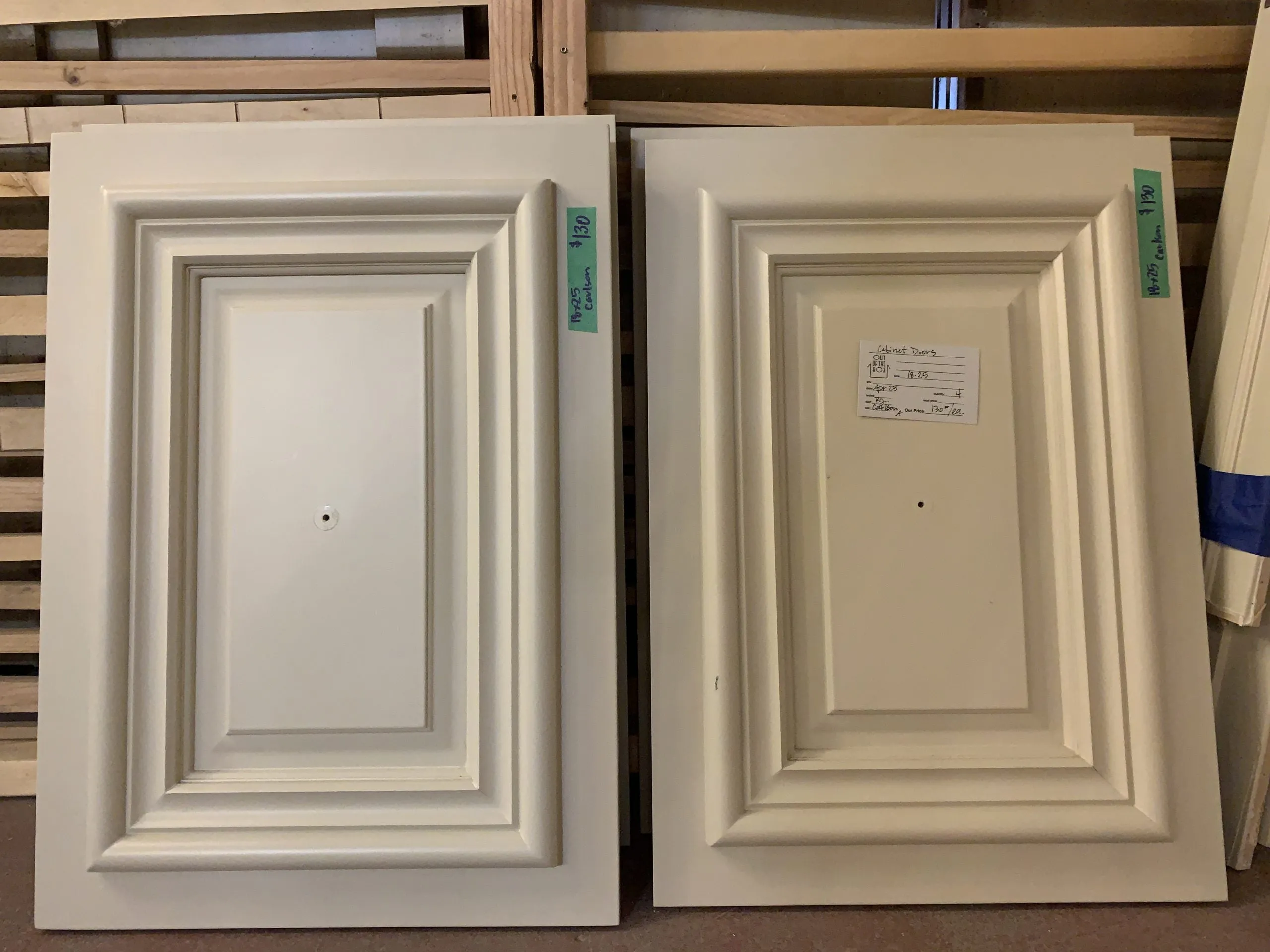 Set of Solid Wood Interior Doors, 2 Panel, Cream White