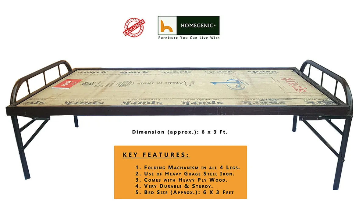 Smart Folding Bed with Mattress & Pillow (6x3 feet)