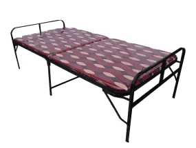 Smart Single Folding Cushioned Bed Multi color Fabric (6x3 feet)