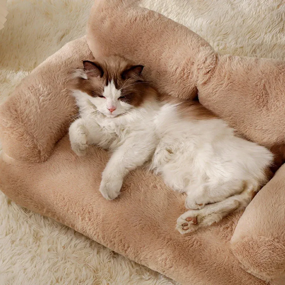 Sofa Winter Warm Foam Neck Pad Nest Beds Pet Deep Sleeping Bed For Small Medium Dogs Comfortable Plush Puppy Supplies