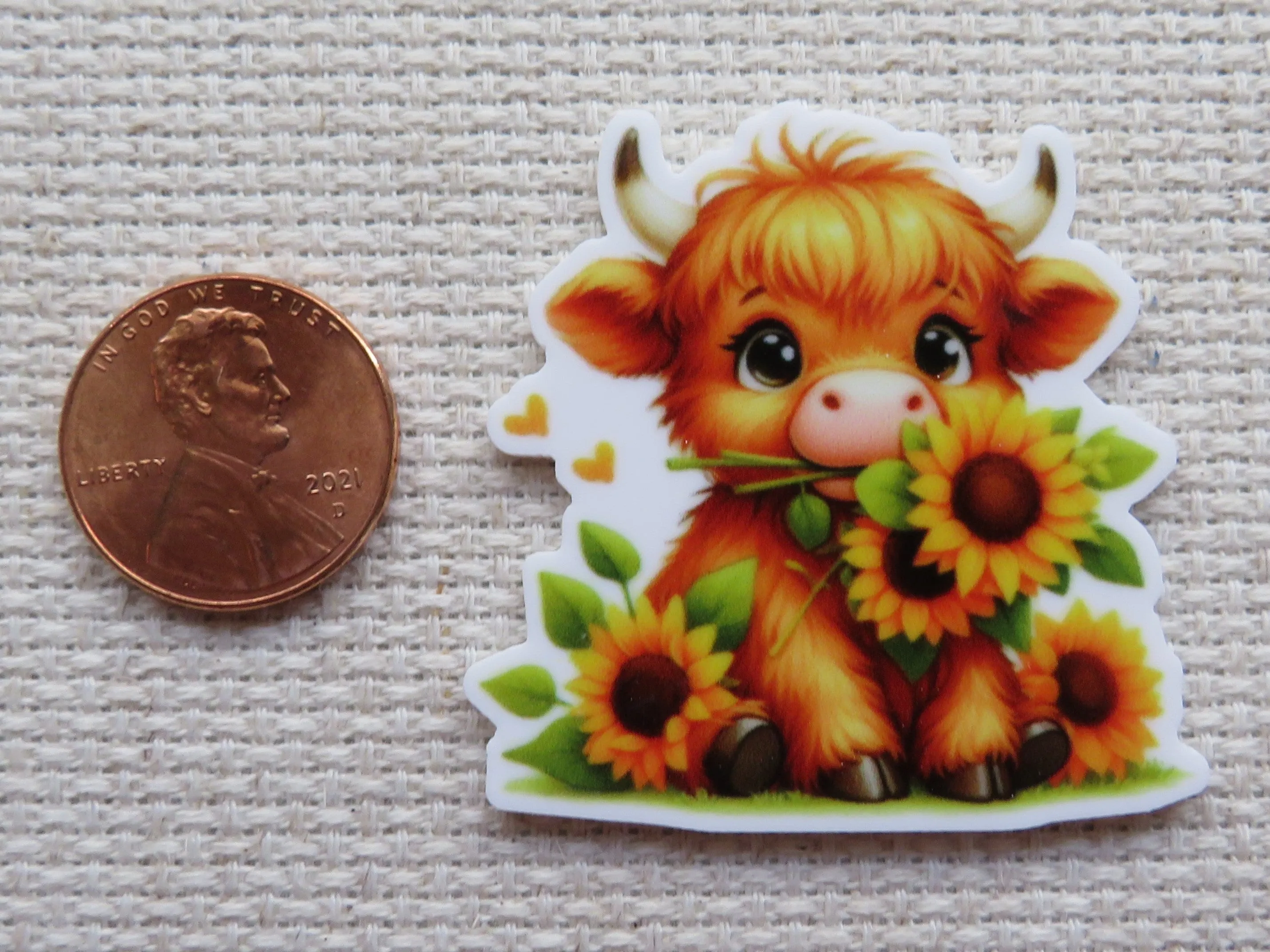 Sunflower Cow Needle Minder, Cover Minder, Magnet