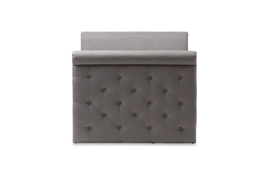 Swamson Modern and Contemporary Grey Fabric Tufted Twin Size Daybed with Roll-out Trundle Guest Bed
