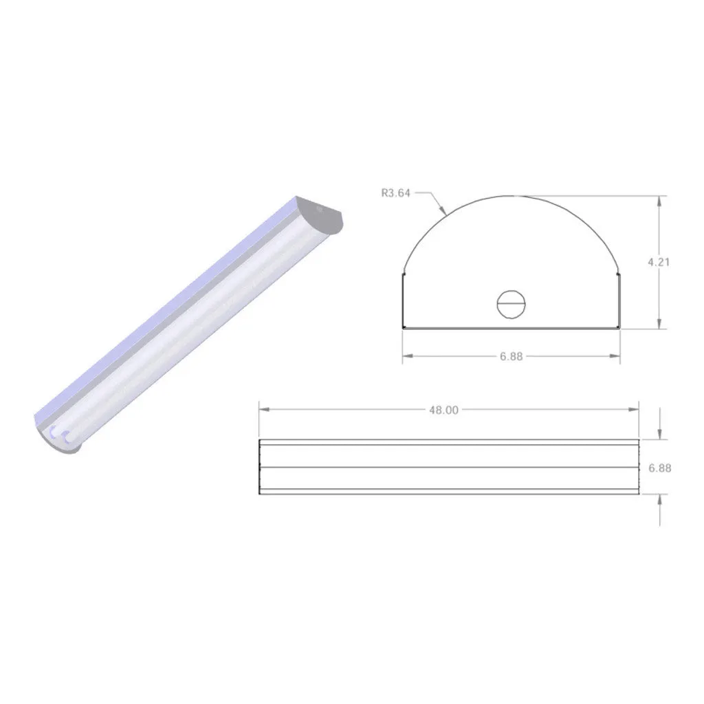 T8 FLUORESCENT RADIAL WRAP FIXTURE FOR HIGH BAY & LOW BAY