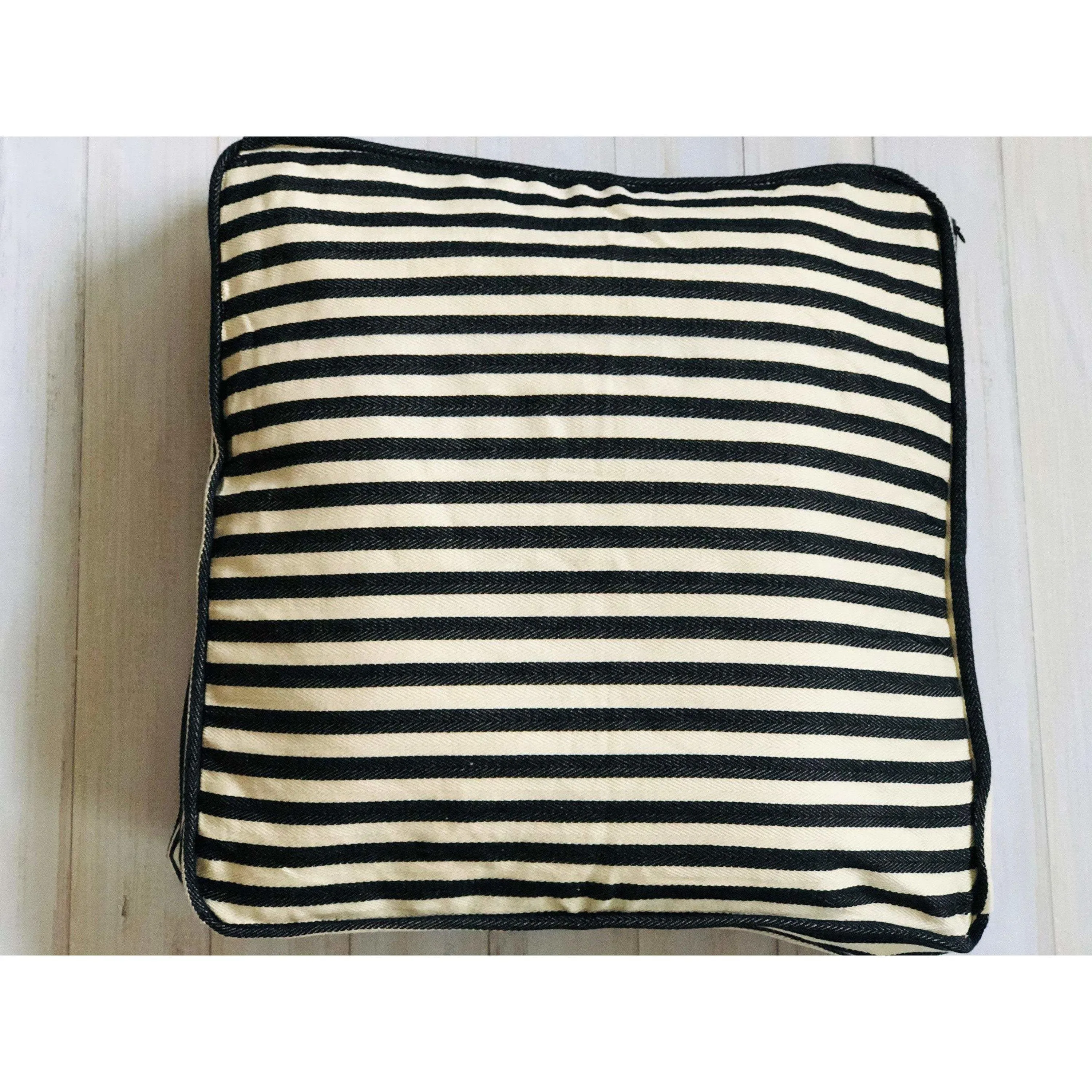 Ticking Pillow Covers, French Box Pillow Covers, Floor Pillow Cover