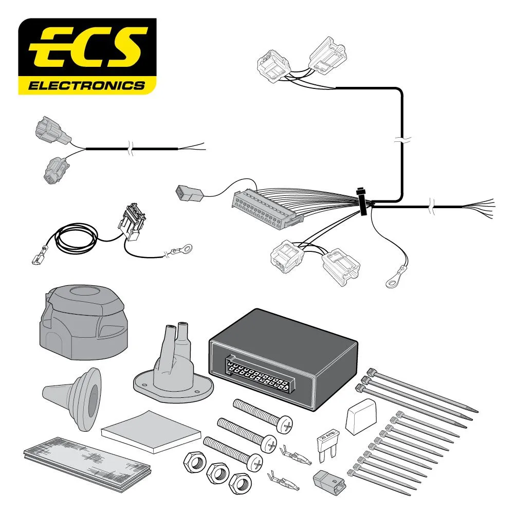 Towbar Wiring Kit 13 Pin NISSAN Micra Hatchback 3 door July 2013 - February 2017 NI116DHU