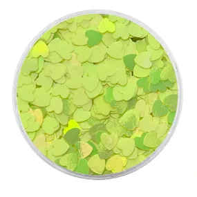 UV Yellow Glitter Hearts (Iridescent UV Glitter Hearts)