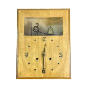 Vintage 1940's Wall Clock, Golden Male Figure Strikes Bell