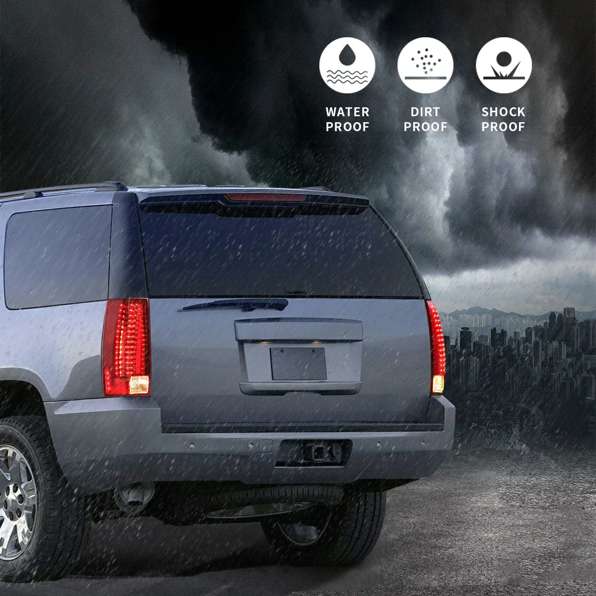 VLAND Tail Lights For GMC Yukon XL Denali Chevy Suburban Tahoe 2007-2014