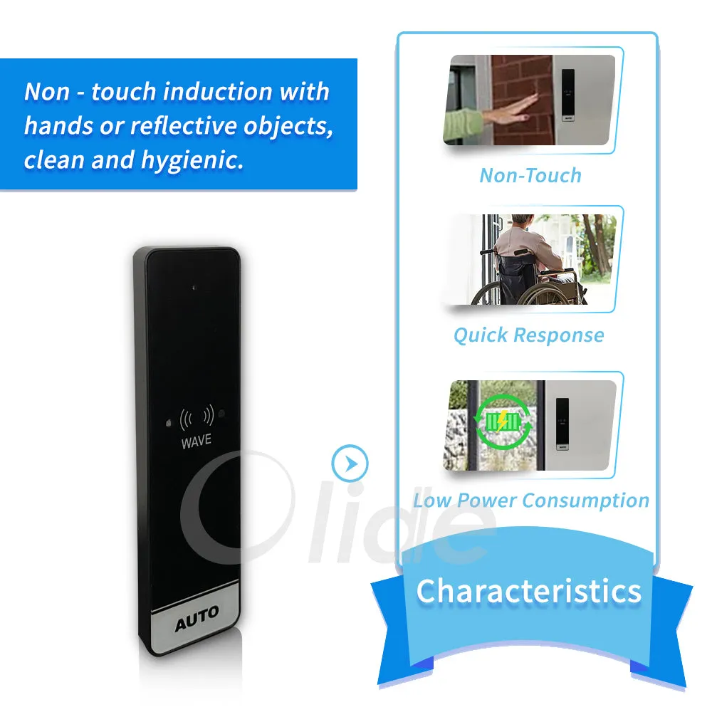WiFi Smart Automatic Swing Door with Wireless Slim Sensor Switch, No Contact Tuyasmart App Control Door Operator