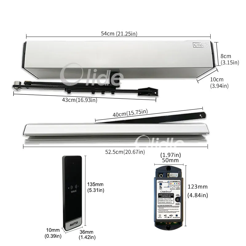WiFi Smart Automatic Swing Door with Wireless Slim Sensor Switch, No Contact Tuyasmart App Control Door Operator