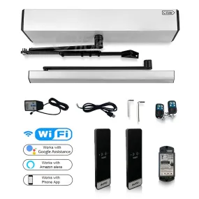 WiFi Smart Automatic Swing Door with Wireless Slim Sensor Switch, No Contact Tuyasmart App Control Door Operator