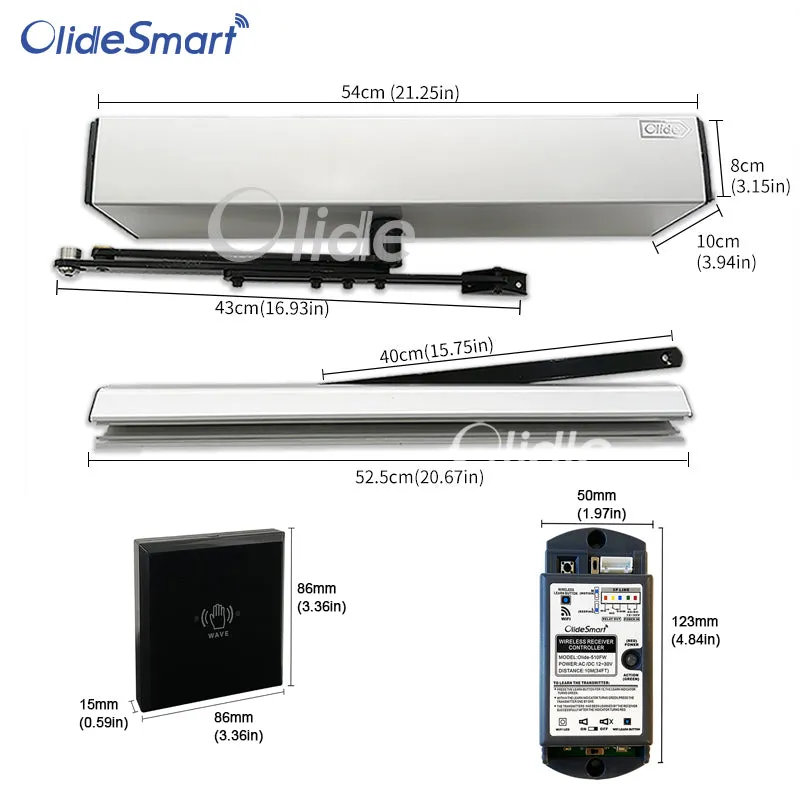 WiFi Smart Non-contact Electric Swing Door Opener with Wireless Square Touchless Sensor Switch