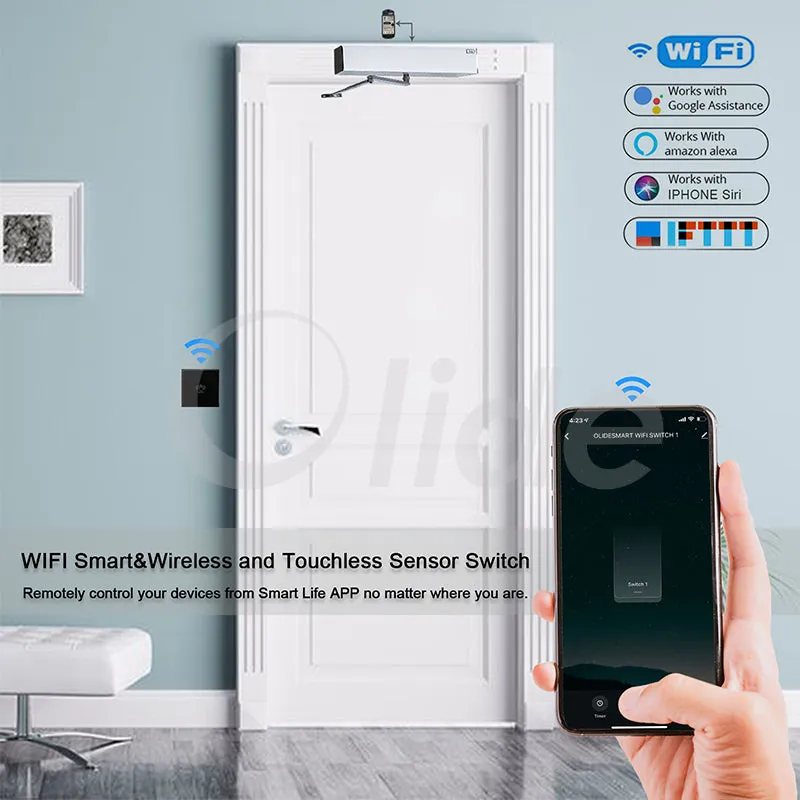 WiFi Smart Non-contact Electric Swing Door Opener with Wireless Square Touchless Sensor Switch