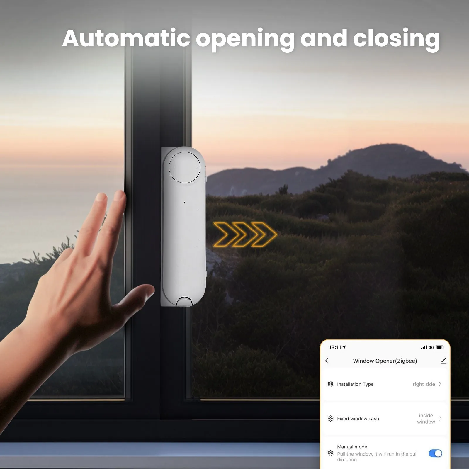 ZigBee Smart Sliding Window Pusher Automatic Opener Closer Solar Charging