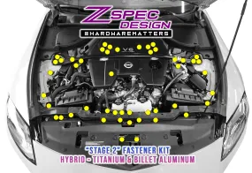 ZSPEC "Stage 2" Dress Up Bolts® Hardware Kit for Nissan Z RZ34, Titanium & Billet