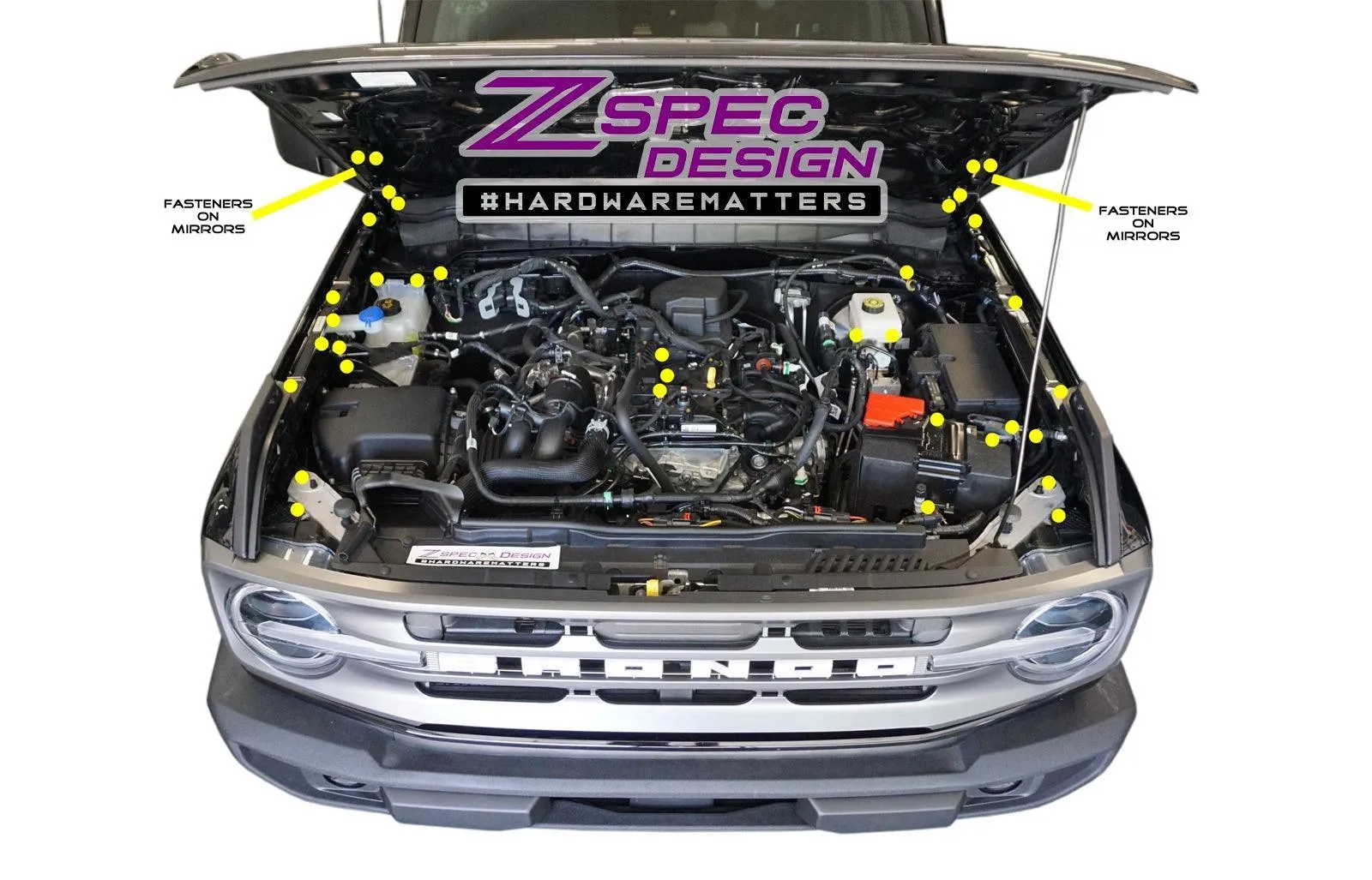 ZSPEC "Stage 3" Dress Up Bolts® Fastener Kit for 21  Ford Bronco 2.7L, Titanium & Billet